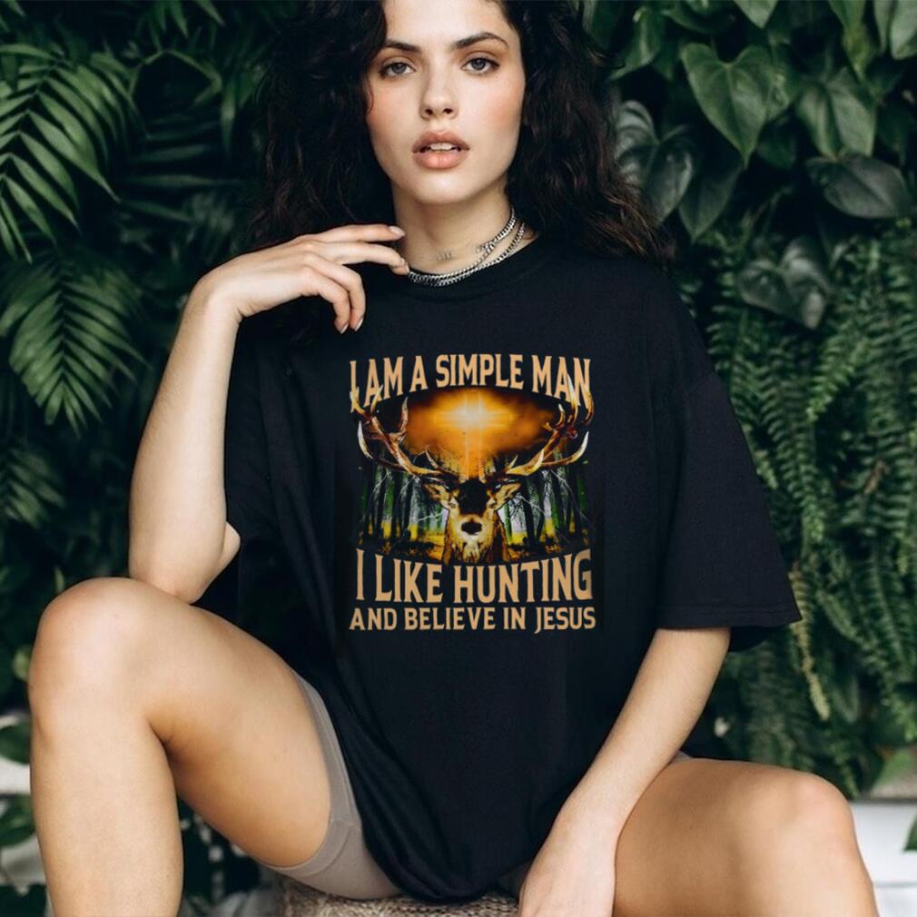 Christian Deer Hunting Simple Man Faith Cross Shirt