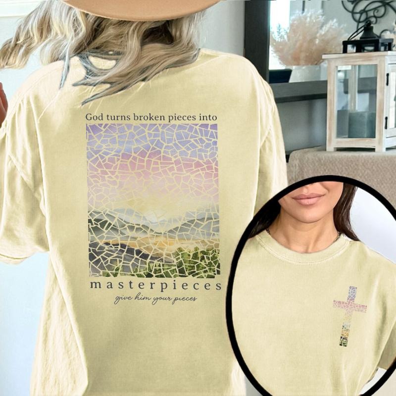 Christian Pattern T Shirts Comfort Colors Bible Verse Shirts Christian Tops Religious Gift Jesus Shirt Christian Apparel...