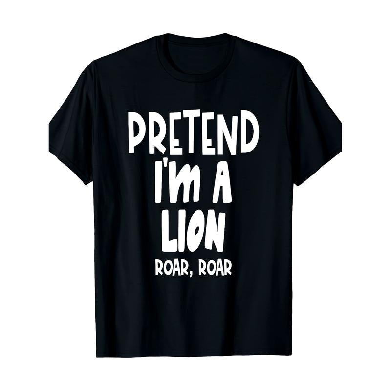 Christian T-shirt Fun Pretend Lion Shirt - Lazy Halloween Lion Costume T-Shirt, 100% Cotton, 220g tokwear Tee Hoodie,...