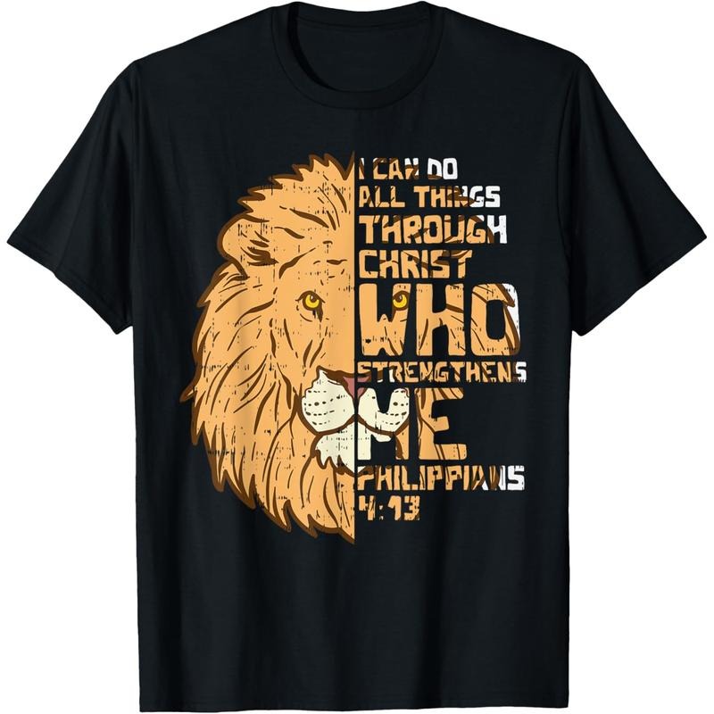 Christian T-shirt I Can Do Things Through Christ Lion Philippians 413 Gift T-Shirt tokwear Tee Hoodie, Sweatshirt