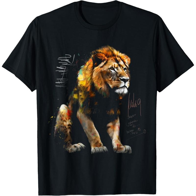 Christian T-shirt Lion Art - Animal Lovers Motif Artwork Animal Lion T-Shirt tokwear Tee Hoodie, Sweatshirt | PodTeesHub.com