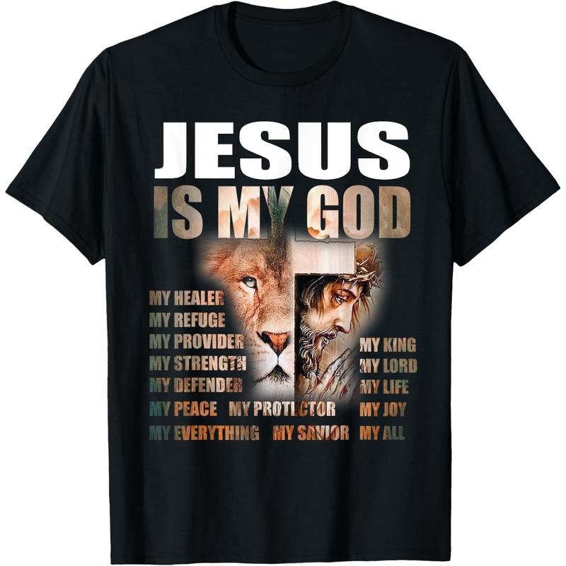 Christian T-shirt Lion Christian Jesus Is My God Lord King Savior Good Friday T-Shirt tokwear Tee Hoodie, Sweatshirt