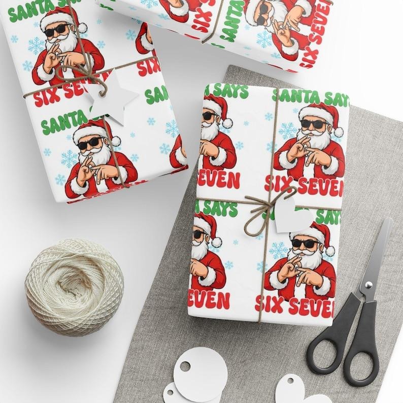 Christmas 67 Funny Meme Gift Wrap, Santa 67 Christmas Gift Wrap, Christmas Wrapping Paper, Christmas Wrapping T-Shirts,...