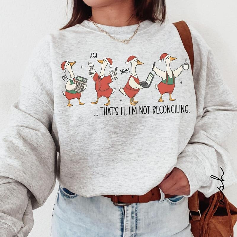 Christmas Accountant Sweatshirt, Funny Goose Accounting Shirt, Gift for Accountant Festive Auditor Sweatshirt Hoodie
