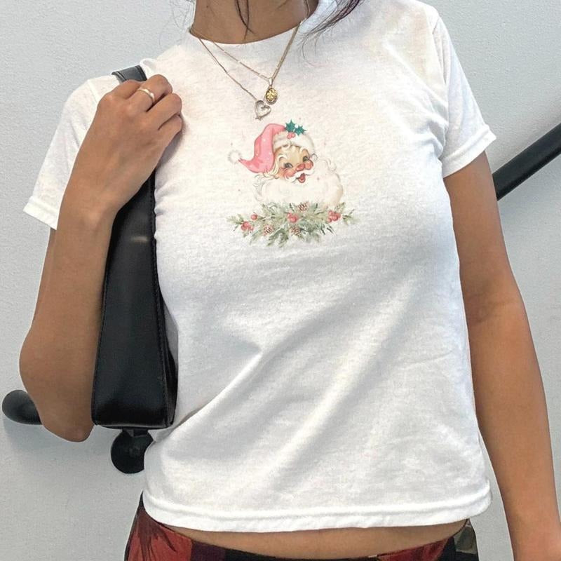Christmas Baby Tee Santa Baby Tee Vintage Holiday Baby Tee Christmas season Retro Christmas Shirt Y2k Baby Tee Hoodie,...