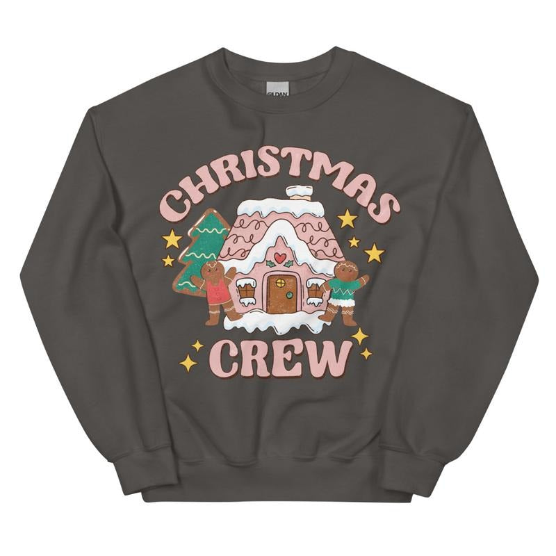 Christmas Crew Gingerbread House Sweatshirt | Cozy Holiday Crewneck Shirt Hoodie | PodTeesHub.com