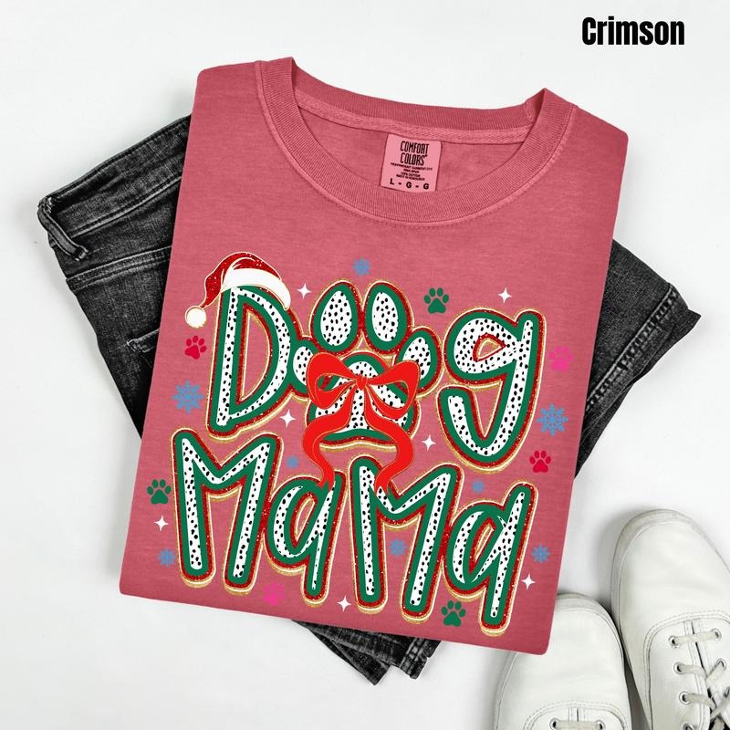Christmas Dog Mama Comfort Colors T-Shirt 'NLB' Hoodie, Sweatshirt | PodTeesHub.com