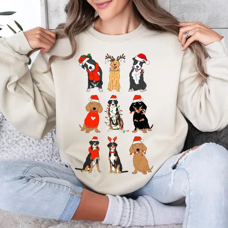 Christmas Dogs Sweatshirt, Dogg Lover Sweater, Xmas Sweater, Christmas Shirt, Dog Lover Gift, Christmas Sweatshirt,...