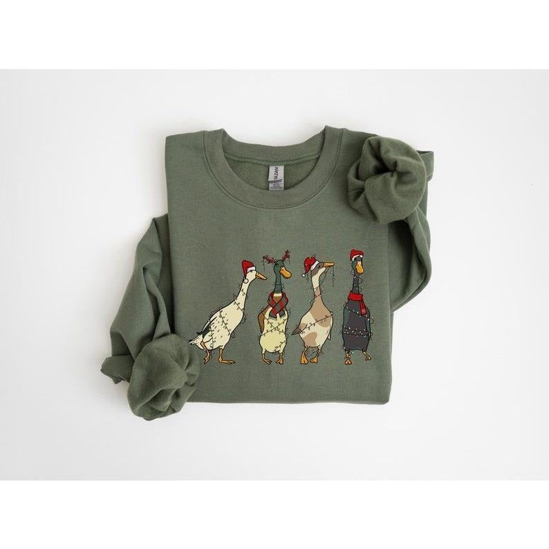 Christmas Ducks Sweatshirt, Duck Christmas Shirt For Women hoodie, Funny Animals Christmas Sweatshirt, Farm Lover...