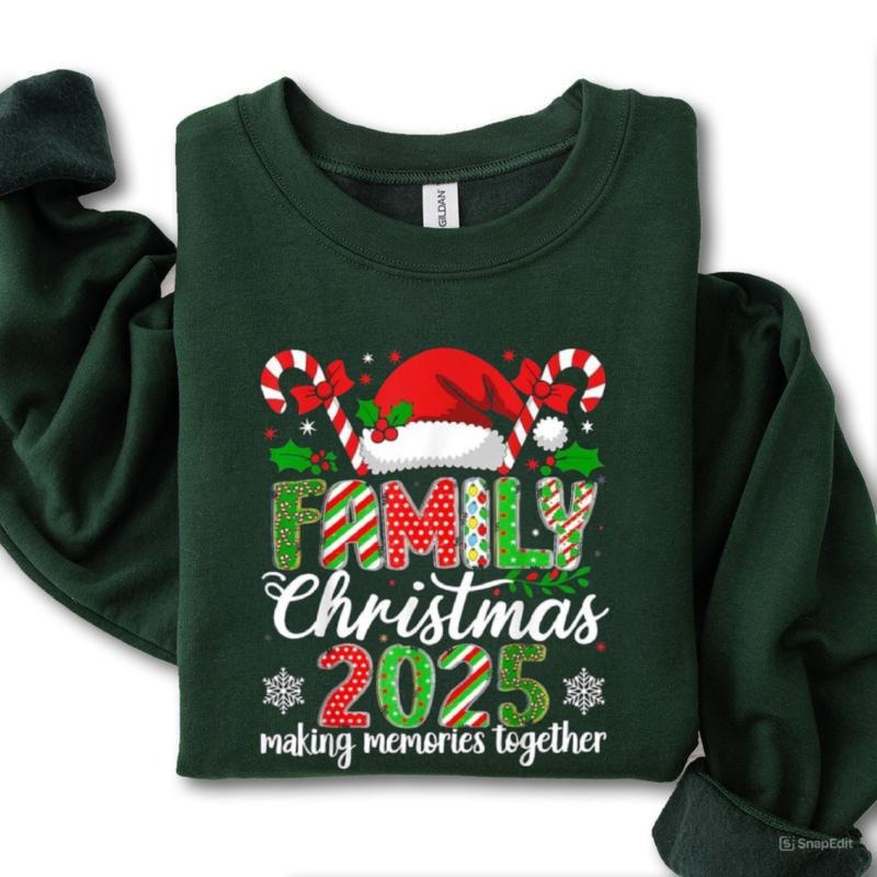 Christmas Family Christmas 2025 Matching Outfit Xmas Sweatshirt, T-Shirt Unisex daily wear Gift T-shirts Hoodie