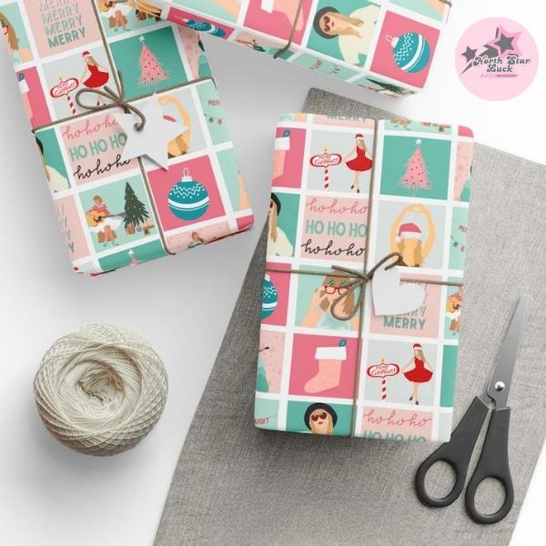 Christmas Gift Wrapping Paper, Holiday Xmas Gift Wrap, Festive Wrapping Paper T-Shirts, Hoodie, Sweatshirt | PodTeesHub.com