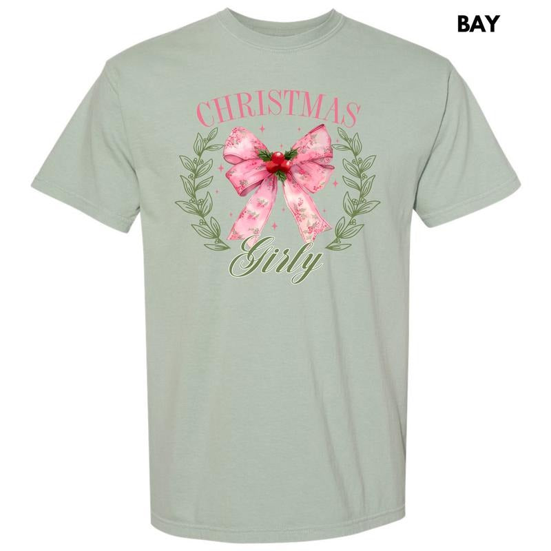 Christmas Girly Coquette Comfort Colors T-Shirt 'NLB' Hoodie, Sweatshirt | PodTeesHub.com