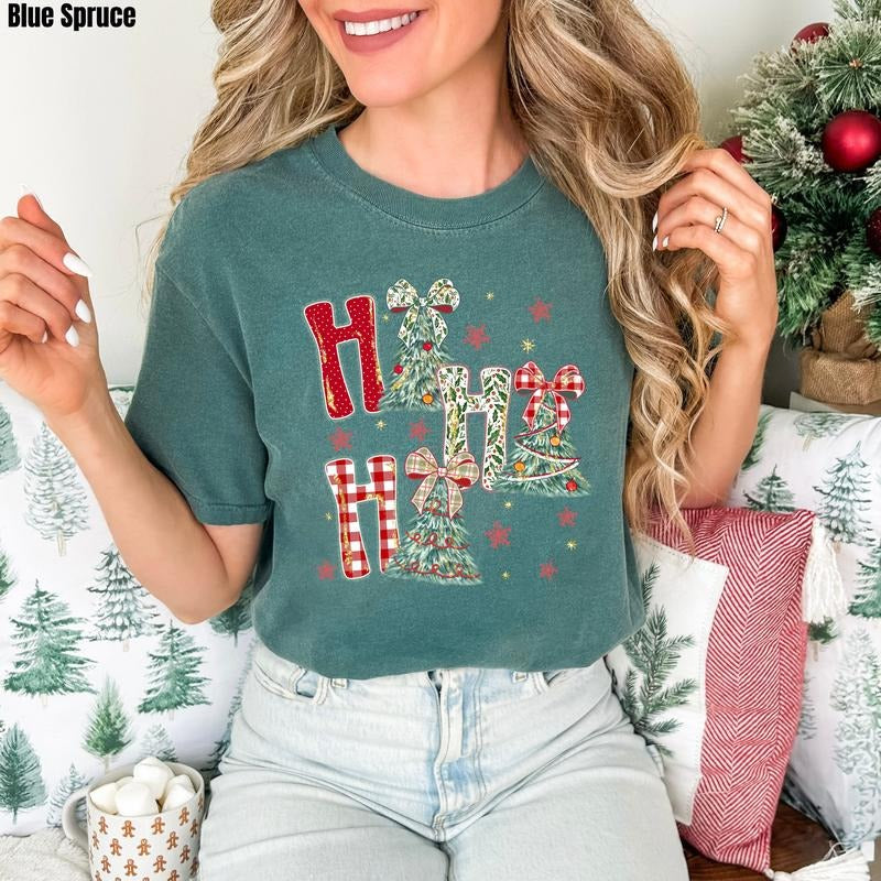 Christmas HoHoHo Trees Comfort Colors T-Shirt 'NLB' Hoodie, Sweatshirt | PodTeesHub.com