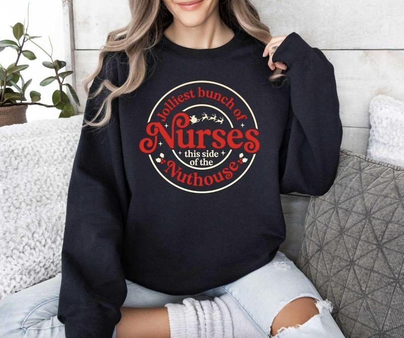 Christmas Holly Jolly Nurse Sweatshirt, Christmas Nursing Sweater, Nurse Life Christmas Hoodie, School Nurse Christmas...