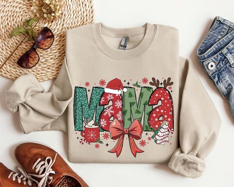 Christmas Mama Shirt, Mama Claus Sweatshirt, Merry Christmas Sweatshirt, Christmas Shirt, Christmas Gift For Mama,...