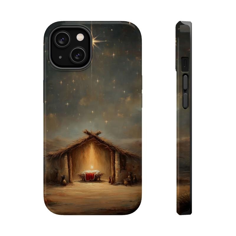 Christmas Manger Phone Case, Christian Christmas Cover Mag Safe Compatible, Magnetic Tough Cases T-Shirts, Hoodie, Sweatshirt