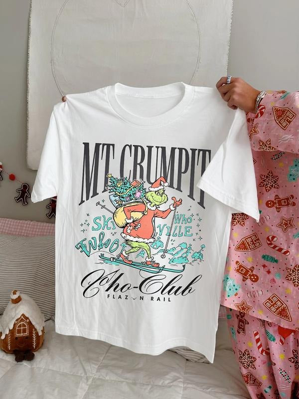 Christmas Movie-Inspired Mt Crumpit Print Unisex T-Shirt, Fun Holiday Party Casual Top, Suitable for All Seasons Hoodie,...