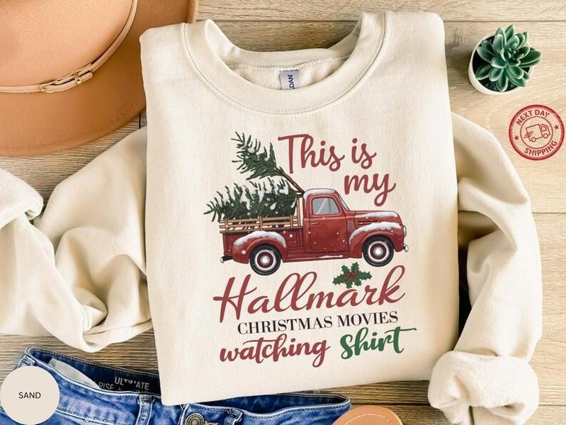 Christmas Movie Watching Sweatshirt, Holiday Crewneck,Family Matching Shirt Hoodie | PodTeesHub.com