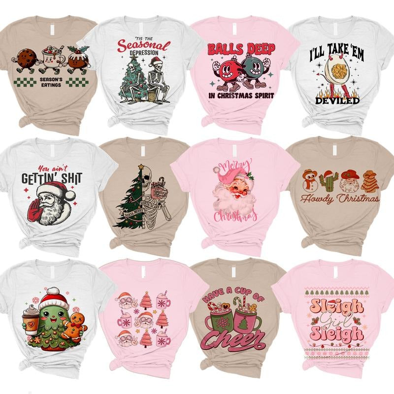 Christmas Mystery Tees or Crewnecks - 2 Tee or Crewneck Bundle - Print is Sublimation, Unisex Non-Fitted T-Shirt Hoodie,...