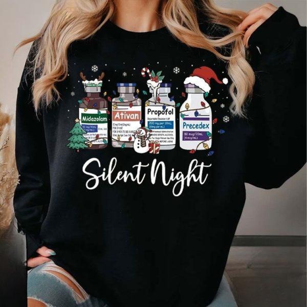 Christmas Nurse Tee for Women, Merry Medical Holiday Sweatshirt, Cute Xmas Gift for Healthcare Workers Hoodie