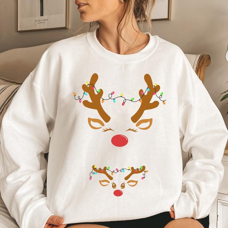 Christmas Reindeer Pregnant Shirt, Cute Maternity Holiday Rudolph Sweatshirt, Pregnancy Announcement Shirt Hoodie