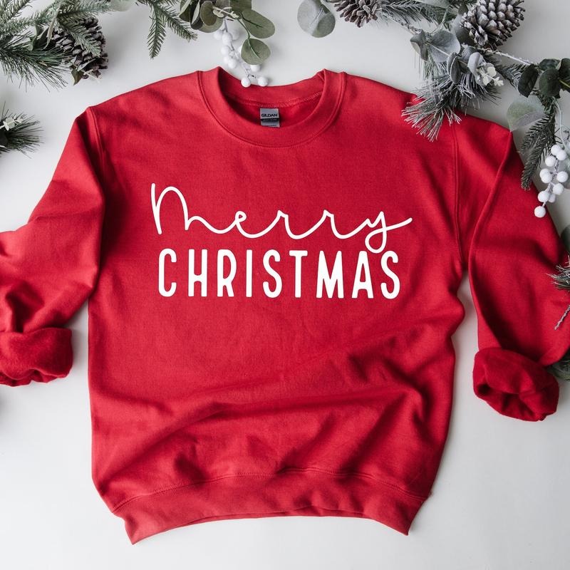 Christmas Sweatshirt, Womens Christmas Sweatshirt, Xmas Gift For Women, Merry Christmas Hoodie T-shirt 6KFX9 | PodTeesHub.com