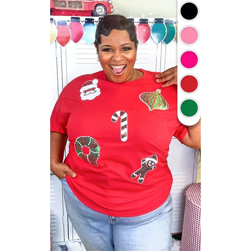 Christmas Things Sequin Graphic T-Shirt Hoodie, Sweatshirt | PodTeesHub.com