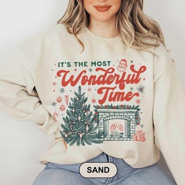Christmas Time Sweatshirt, It's The Most Wonderful Time Sweatshirt, Christmas Sweatshirt, Vintage Christmas Hoodie, Retro...