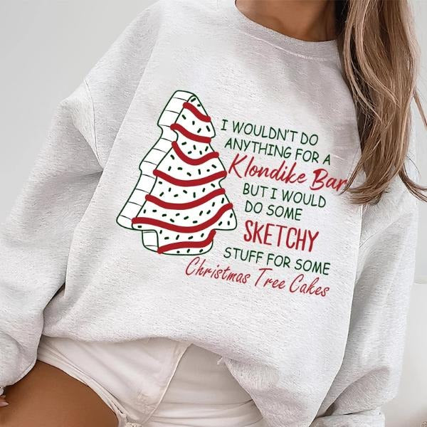 Christmas Tree Cake Fleece Sweatshirt, Sweet Holiday Shirt, Cute Xmas Gift Idea Hoodie | PodTeesHub.com