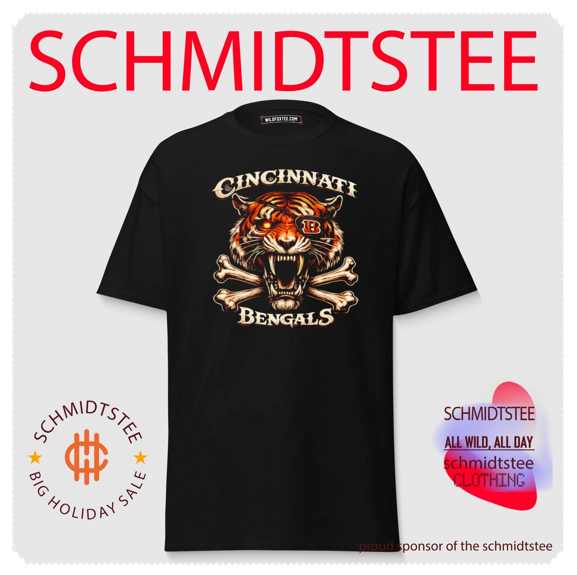 Cincinnati Bengals Tiger Skull with Eye Patch shirt