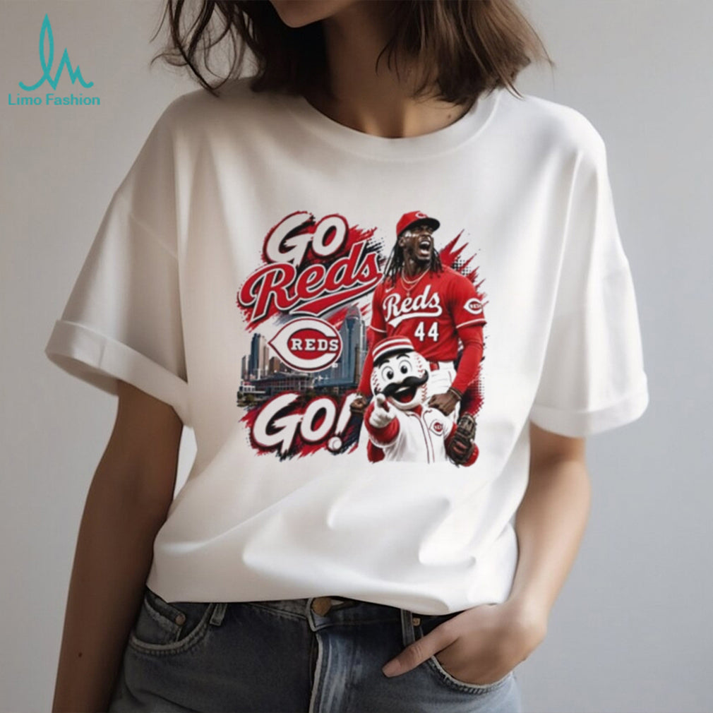 Cincinnati Reds go Reds go Elly De La Cruz and mascot shirt