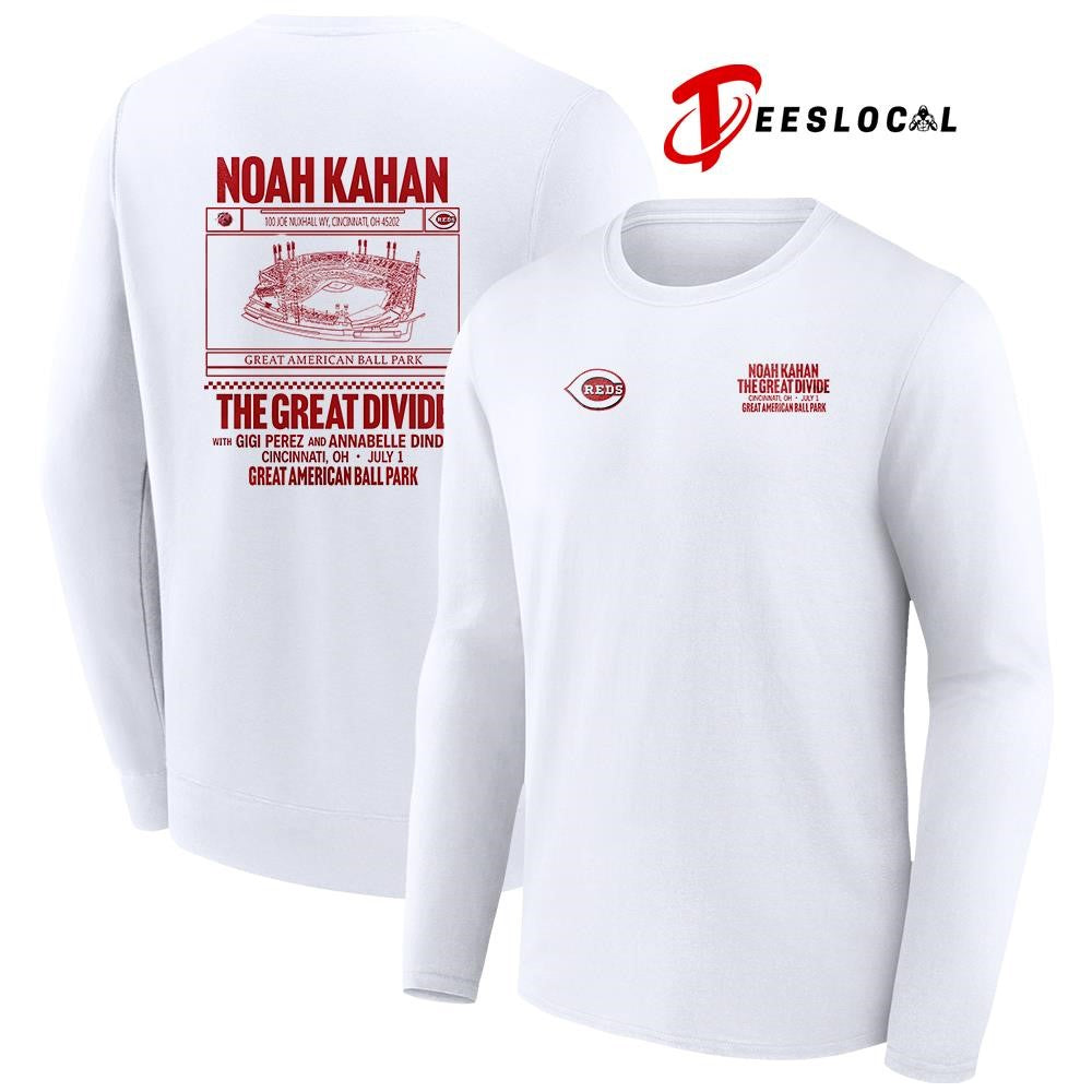 Cincinnati Reds x Noah Kahan the Great Divide stadium shirt