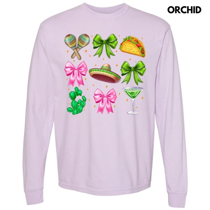 Cinco Coquette Collage Long Sleeve Comfort Colors T-Shirt 'NLB' Hoodie, Sweatshirt | PodTeesHub.com