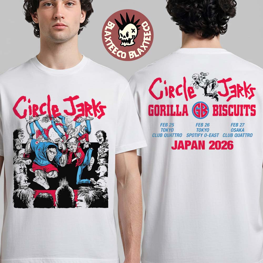 Circle Jerks Japan Tour 2026 Merch X Gorilla Biscuits Two Sided T-Shirt