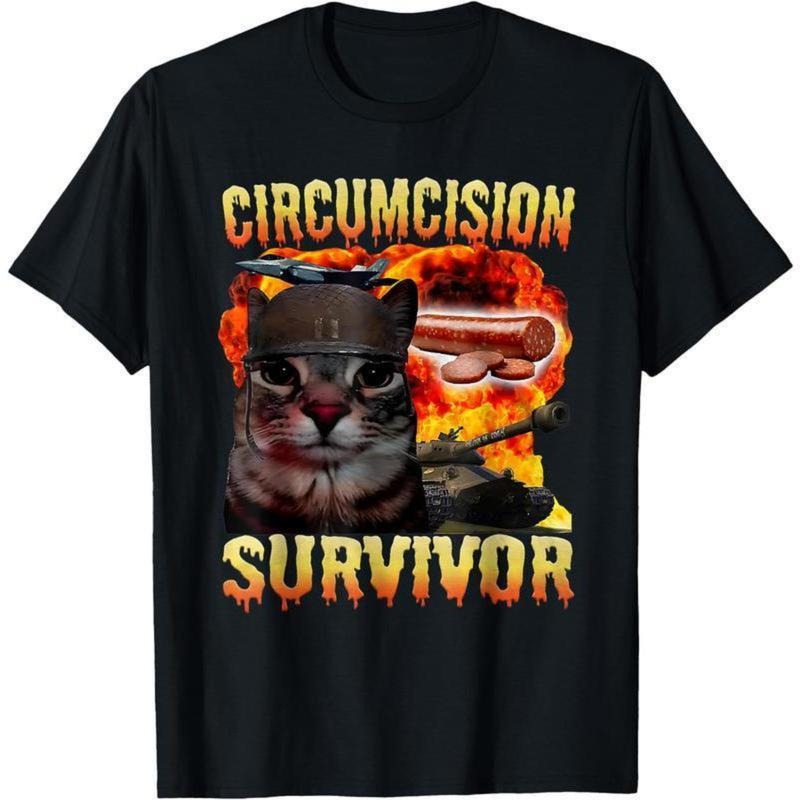 Circumcision Survivor Funny Oddly Specific Cat Meme Cats T-Shirt Hoodie, Sweatshirt | PodTeesHub.com