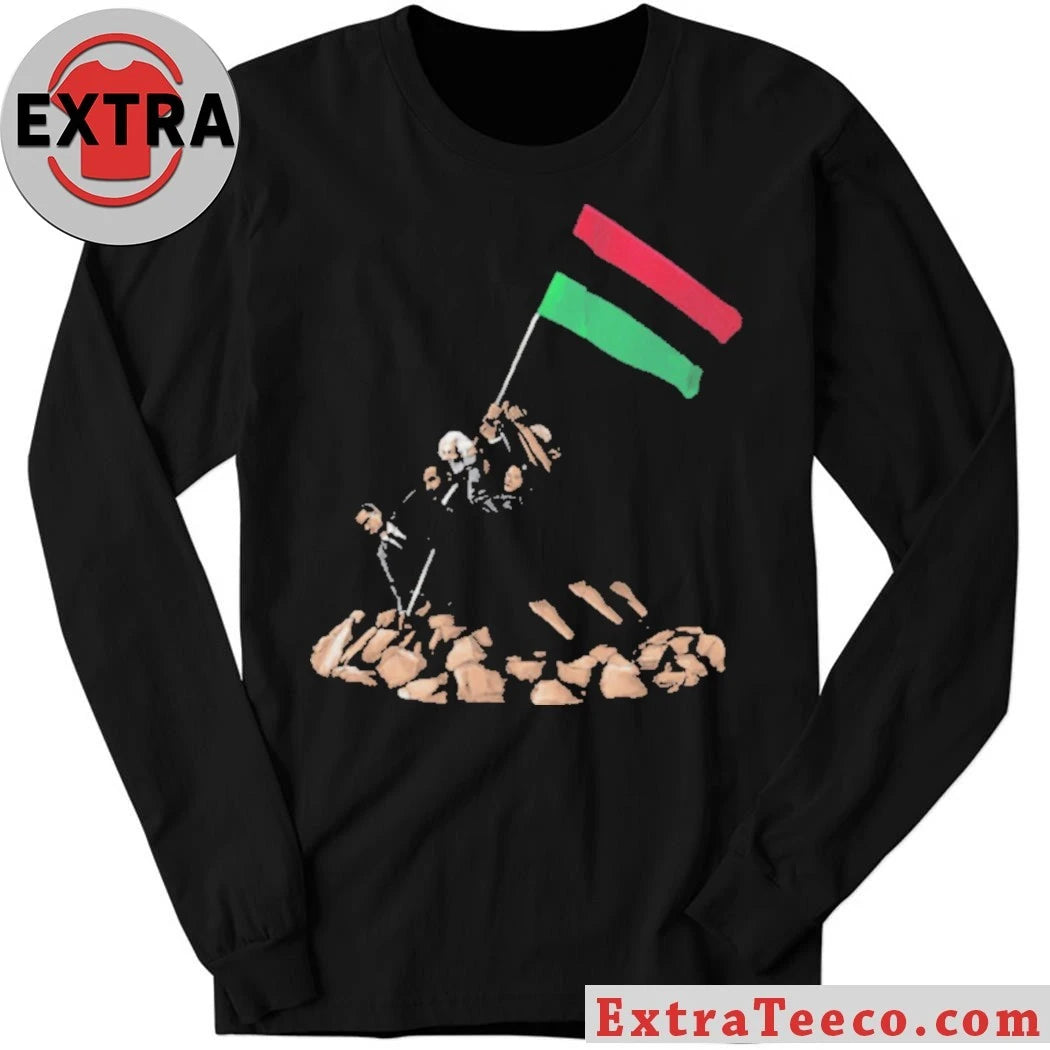 Civil Rights Leaders Raising Pan African Flag Iwo Jima Style Black History Shirt