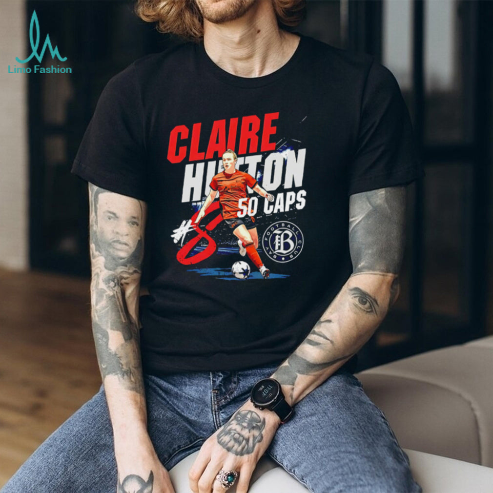 Claire Hutton Football Bay Club 50 Caps Athlete Appreciation T Shirt