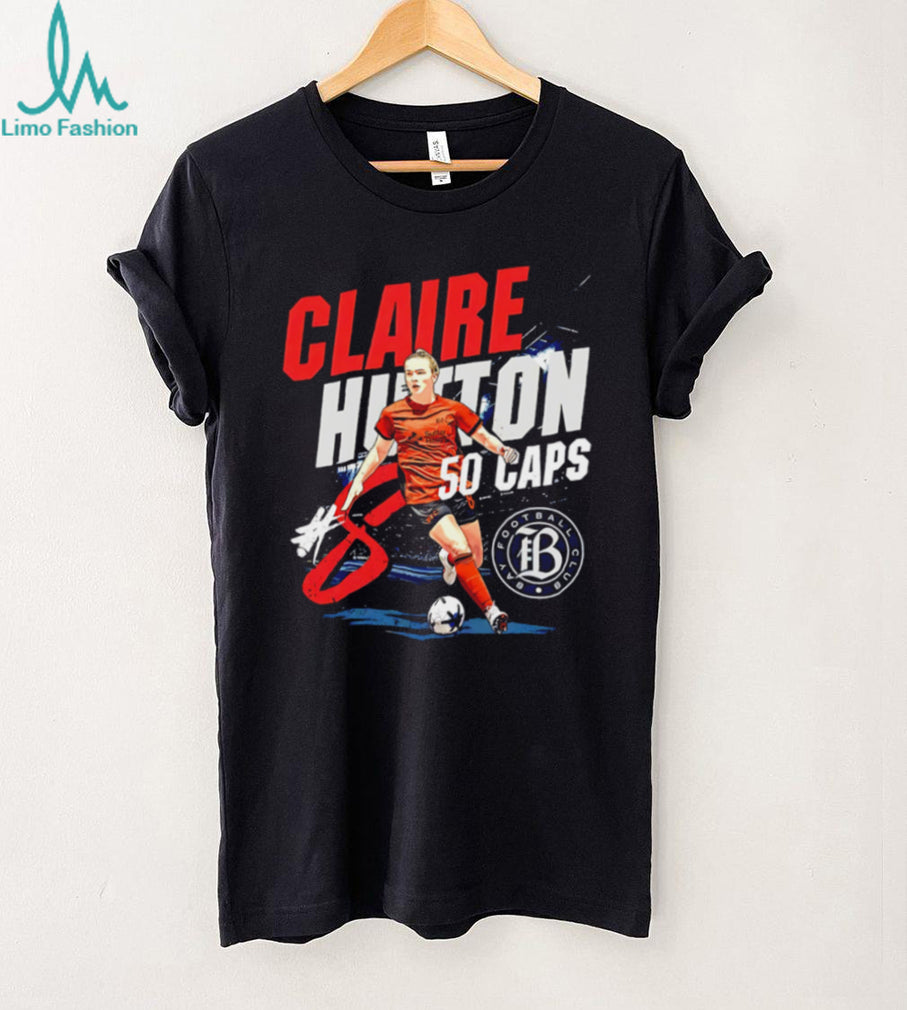 Claire Hutton Football Bay Club 50 Caps Athlete Appreciation T Shirt