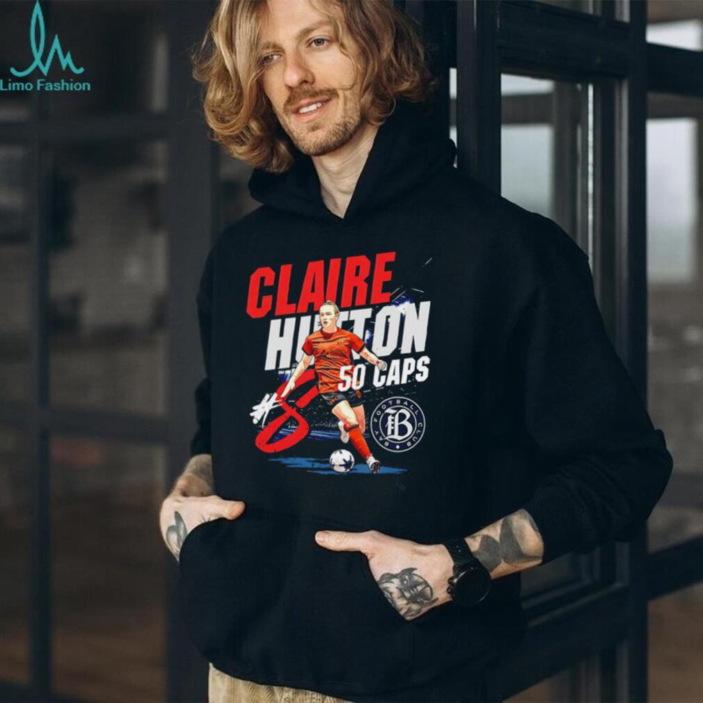 Claire Hutton Football Bay Club 50 Caps Athlete Appreciation T Shirt