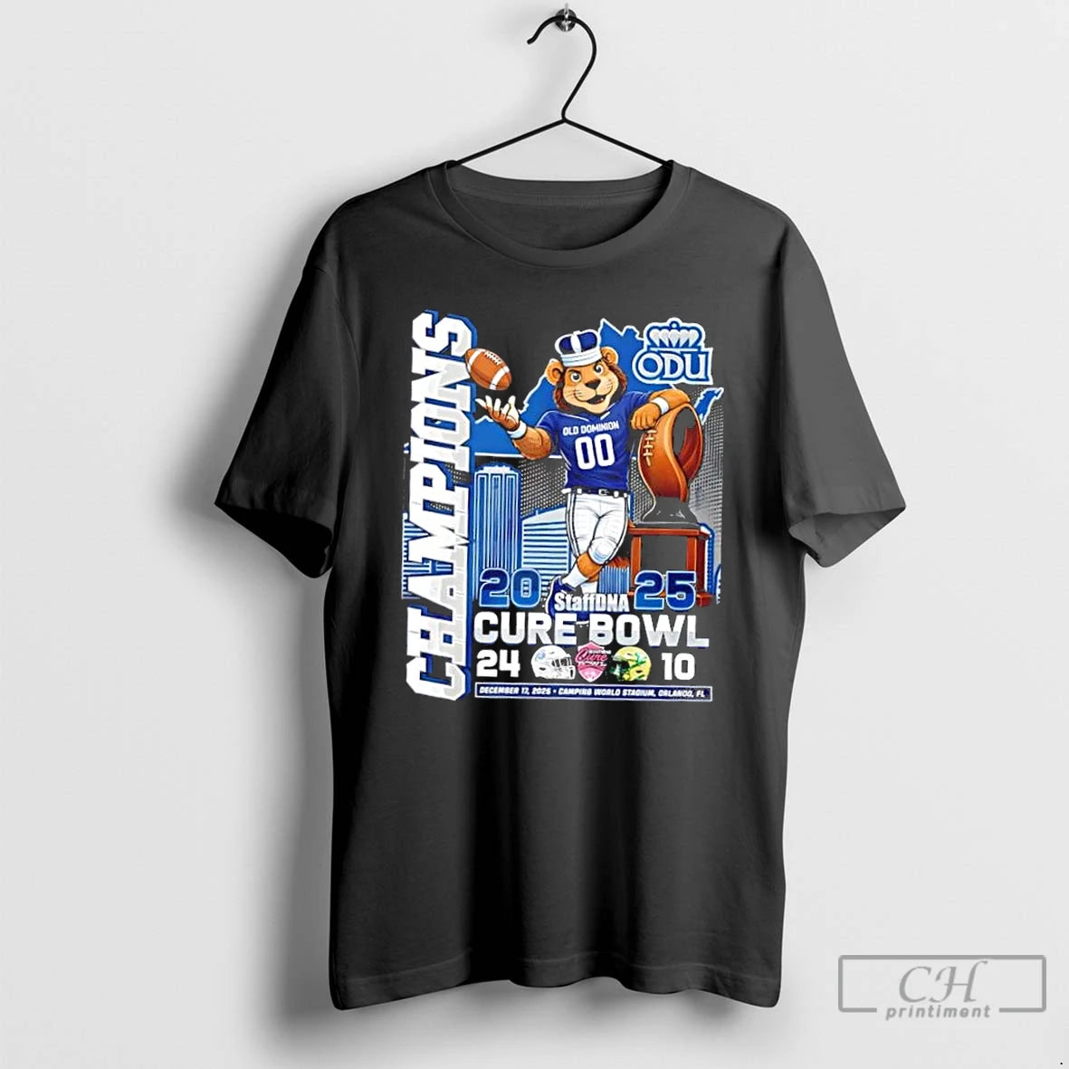 Classic 2025 Staffdna Cure Bowl Champions Old Dominion Monarchs Mascot T-Shirts, Hoodie, Sweatshirt | PodTeesHub.com
