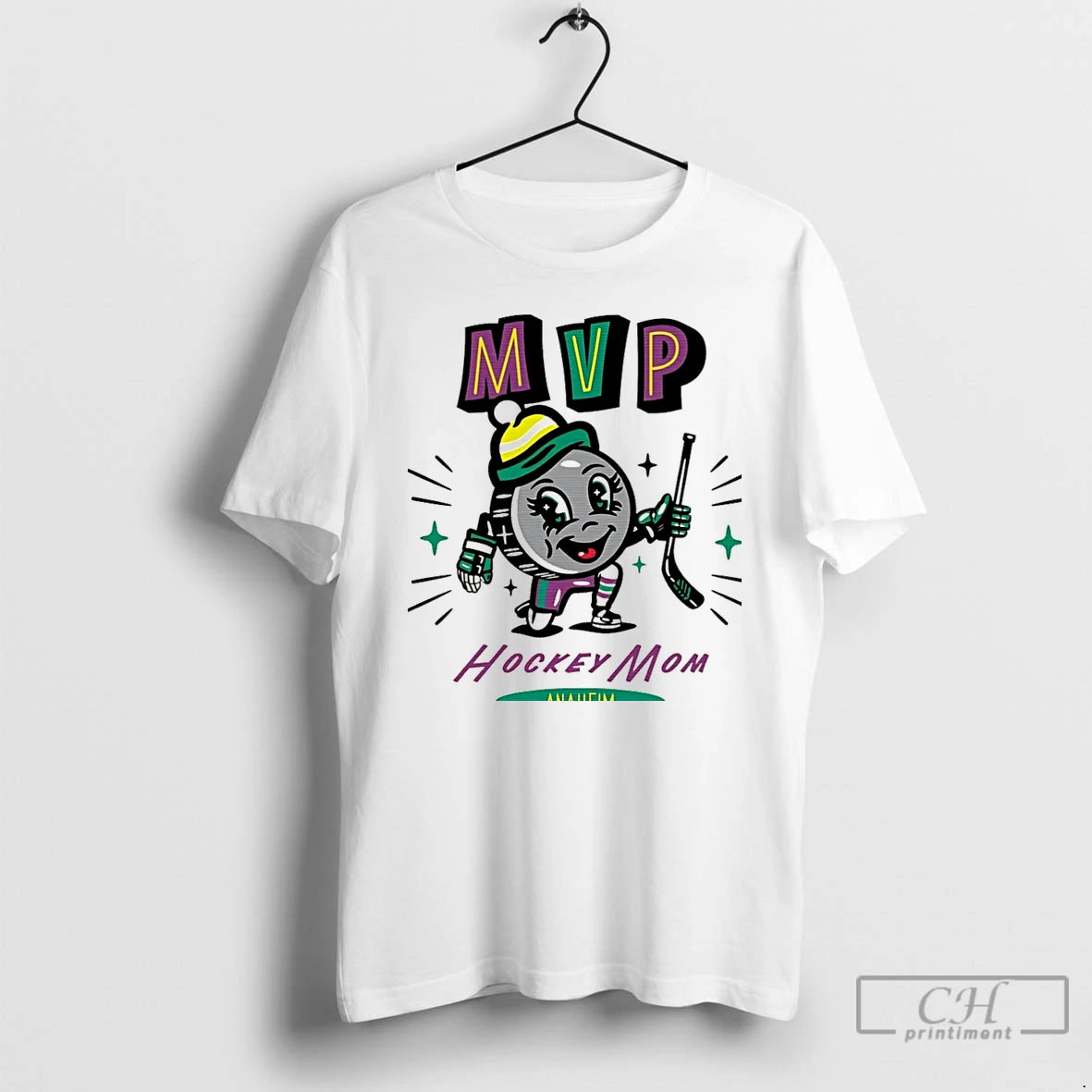 Classic Anaheim Hockey Mom Mvp 2025 Cartoon Christmas T-Shirts, Hoodie, Sweatshirt | PodTeesHub.com