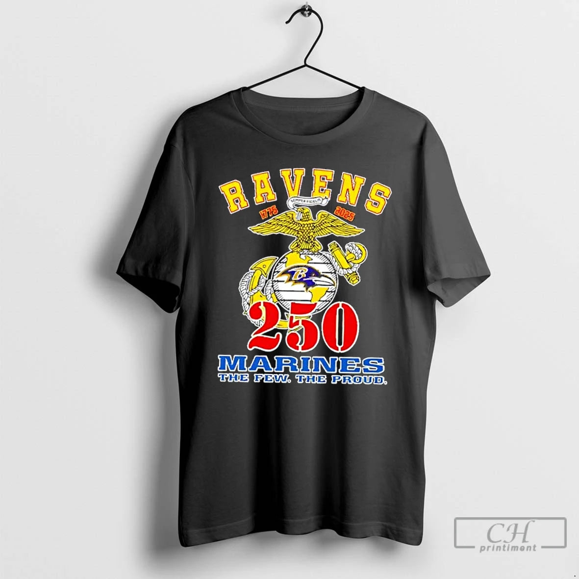 Classic Baltimore Ravens X U S M C 250th Birthday Celebration T-Shirts, Hoodie, Sweatshirt | PodTeesHub.com