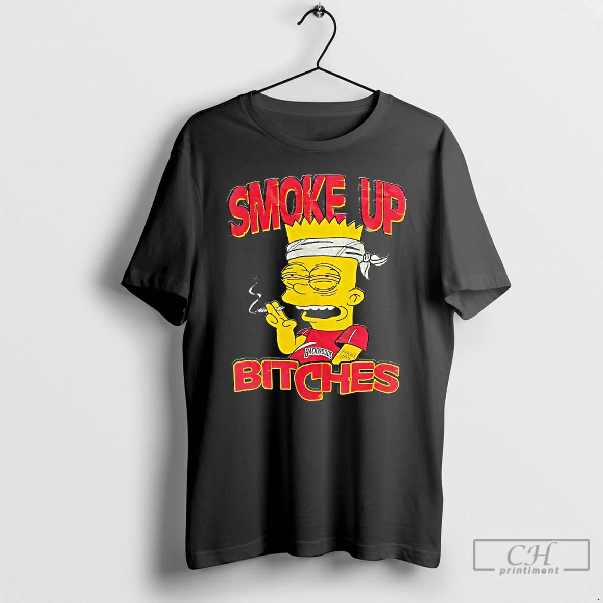 Classic Bart Simpson Bloodshot Smoke Up Bitches T-Shirts, Hoodie, Sweatshirt | PodTeesHub.com