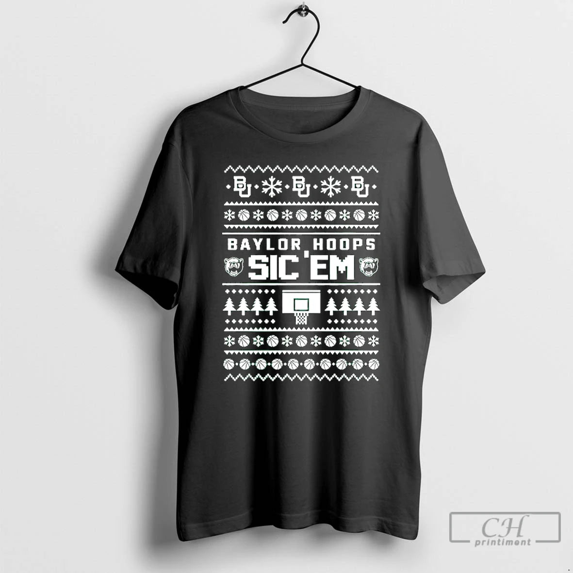 Classic Baylor Bears Hoops Sic Em Ugly Christmas Graphic T-Shirts, Hoodie, Sweatshirt | PodTeesHub.com
