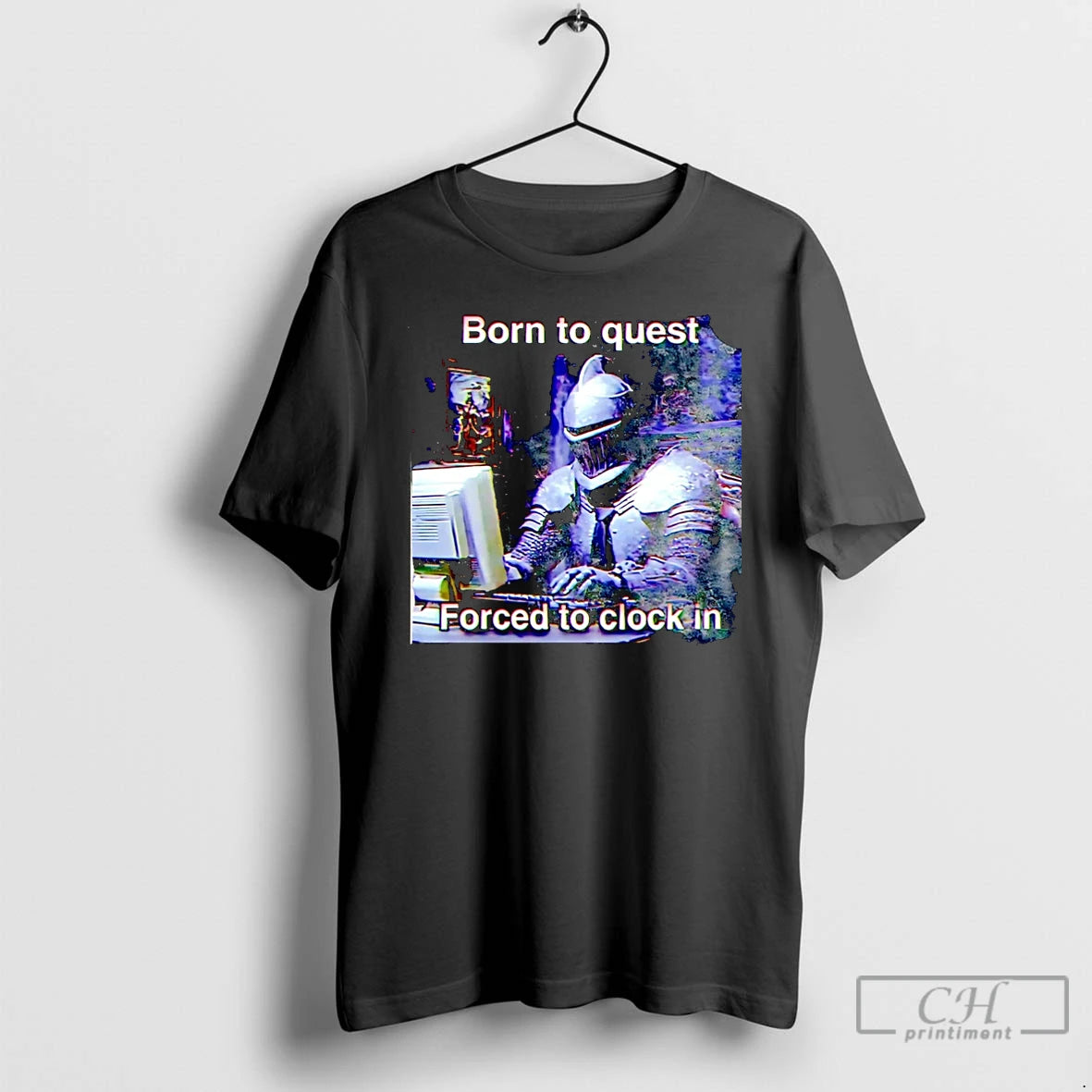 Classic Born To Quest Forced To Clock In Christmas T-Shirts, Hoodie, Sweatshirt | PodTeesHub.com