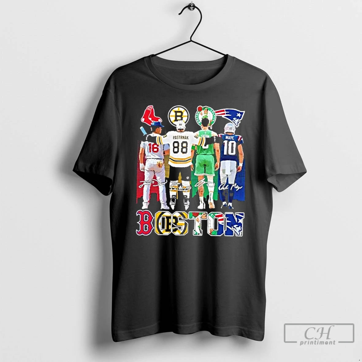 Classic Boston City Sports Teams Legends Skyline Signatures T-Shirts, Hoodie, Sweatshirt | PodTeesHub.com
