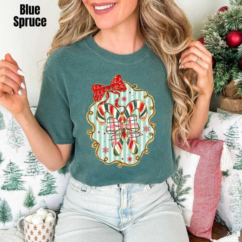 Classic Candy Cane Scene Comfort Colors T-Shirt 'BFNLB' Hoodie, Sweatshirt | PodTeesHub.com