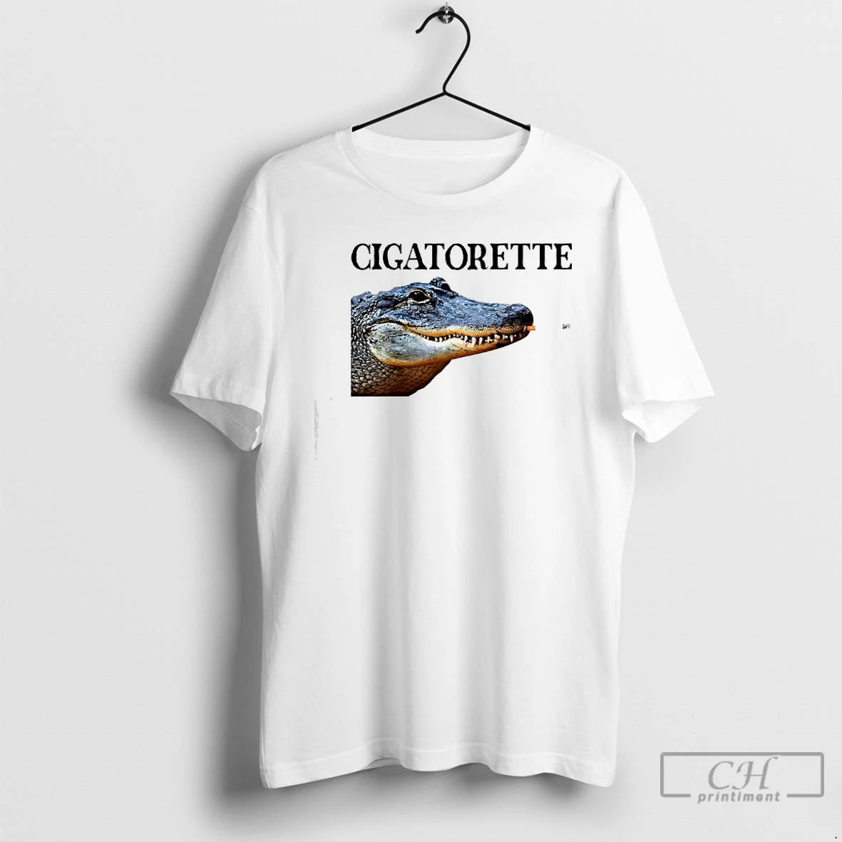 Classic Cigatorette Alligator With A Cigarette Graphic T-Shirts, Hoodie, Sweatshirt | PodTeesHub.com