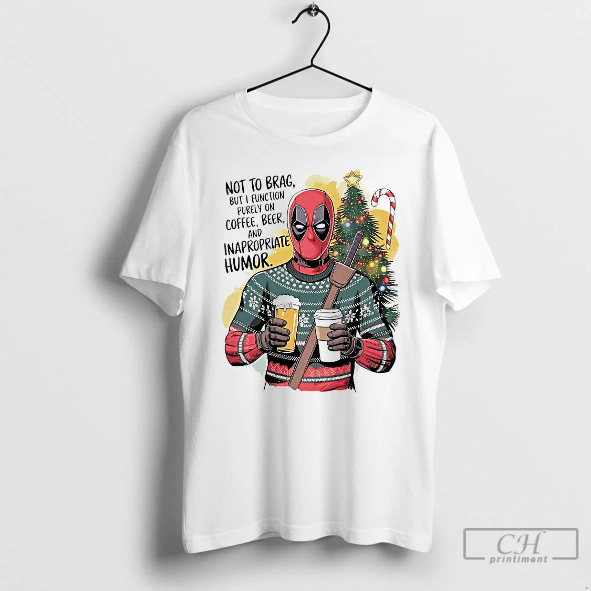 Classic Deadpool Not To Brag But I Function Purely On Coffee Beer T Shirts Sweater Hoodie, Sweatshirt | PodTeesHub.com