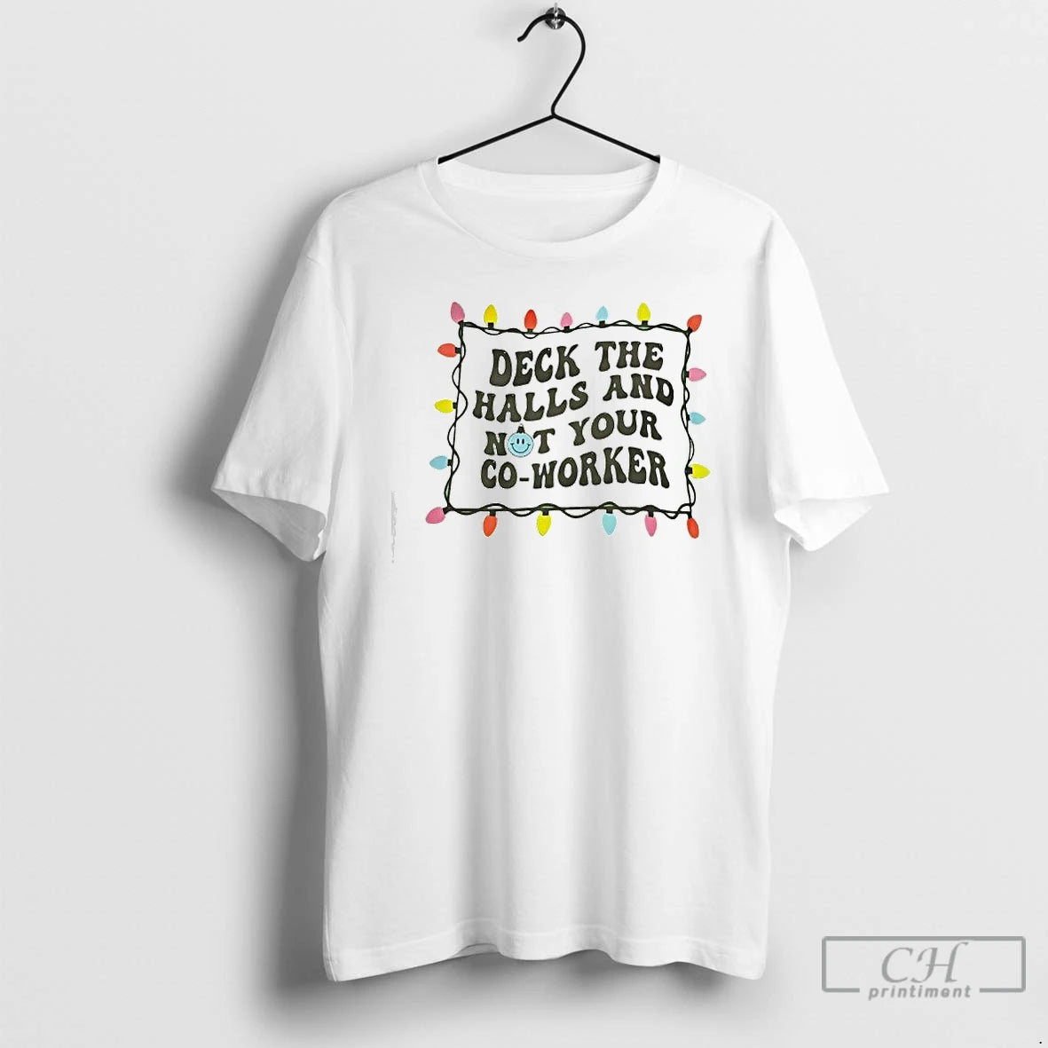 Classic Deck The Halls And Not Your Co Worker Christmas Lights Graphic T Shirts Sweater Hoodie, Sweatshirt | PodTeesHub.com